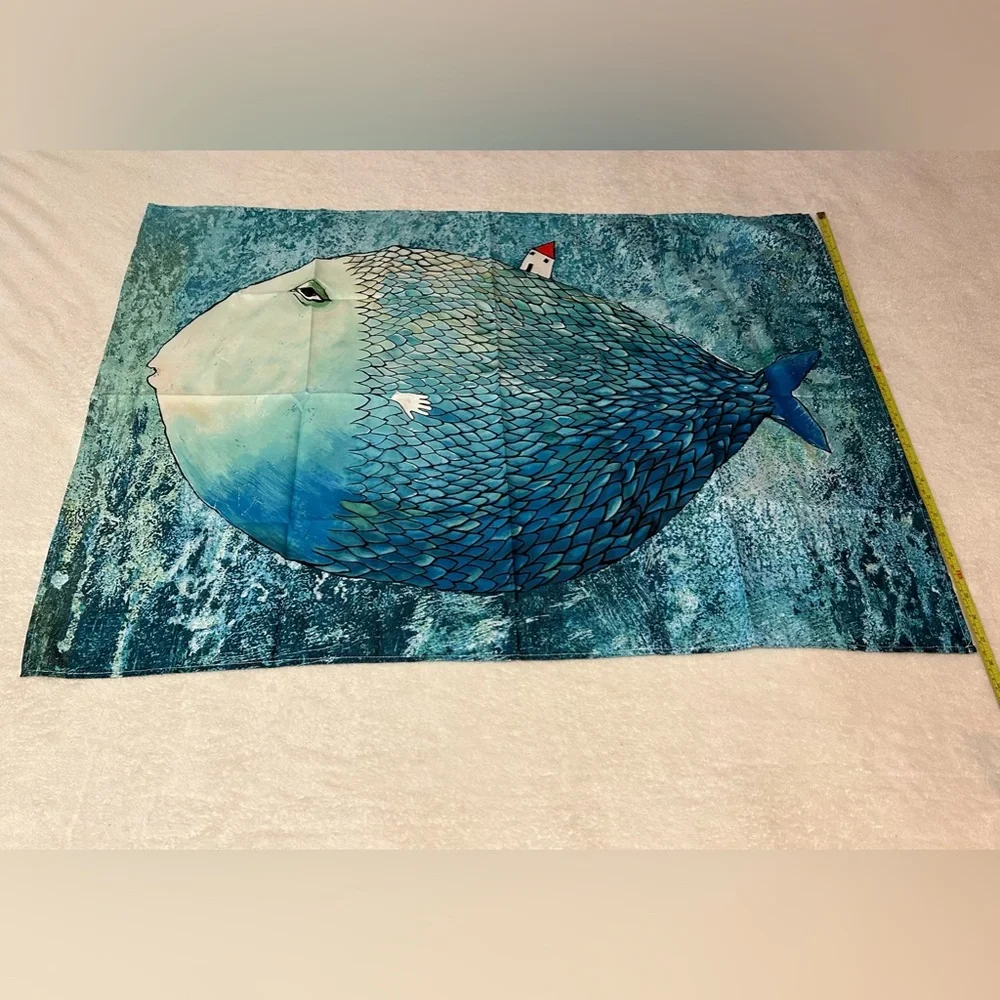 The rainbow Fish house tapestry home hand wall decor trippy college bedroom edm - Picture 5 of 5